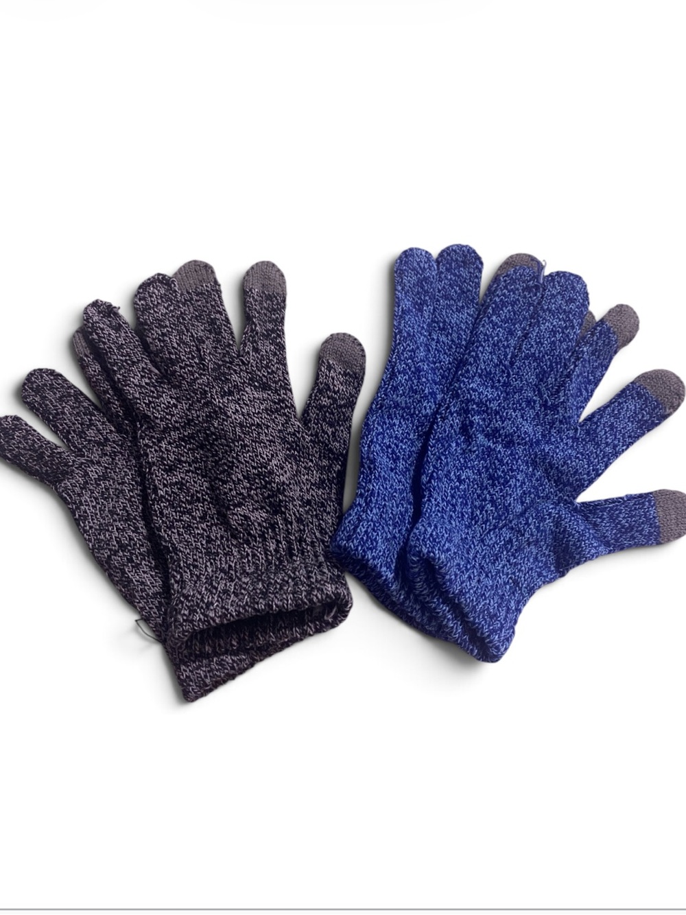 Two Touchscreen Winter Gloves Pair - Gray & Blue
